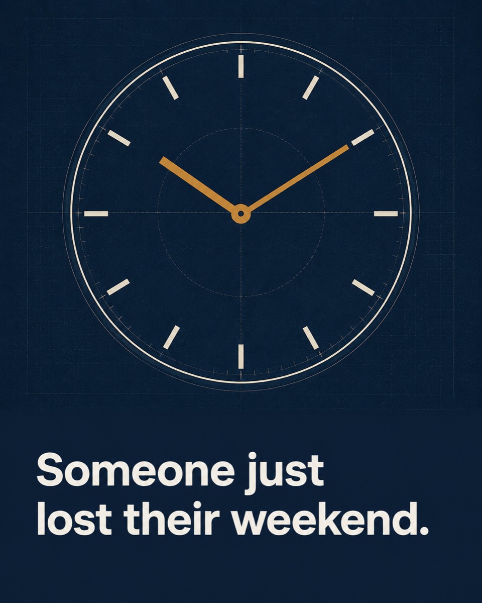 4:47pm on a Friday: no agenda, no subject — a pattern-matching brain handed a gap and no data to fill it.
